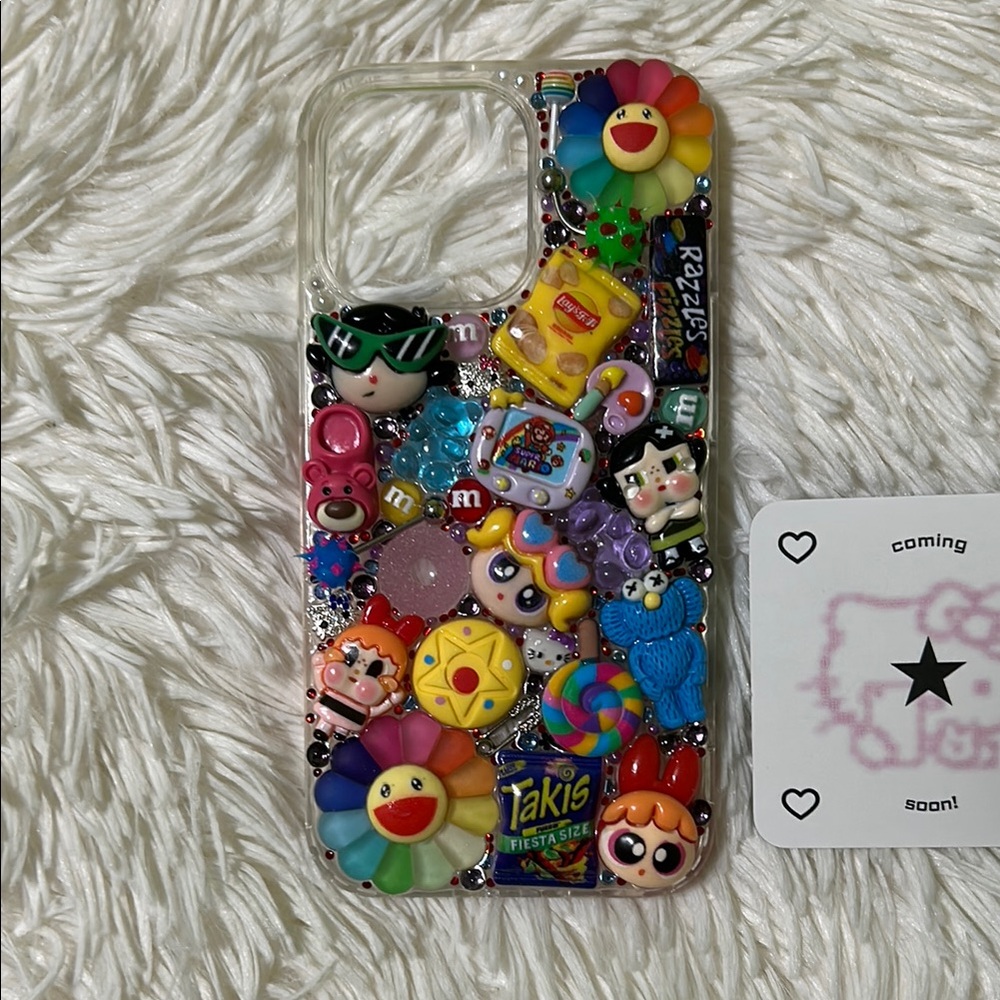 Handmade iPhone 13 Pro Junk Case Murakami Powerpuff Crybaby Kawaii Gyaru Y2K